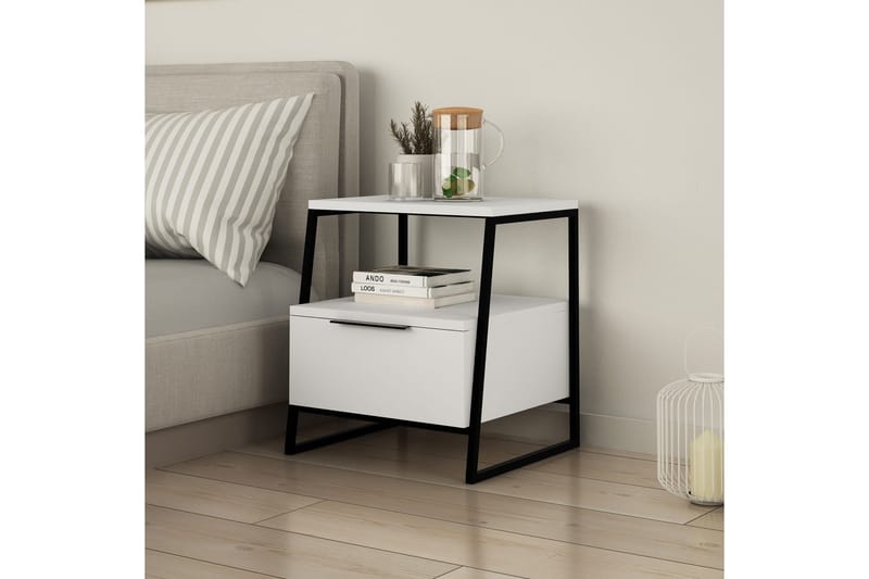 Desgrar Sängbord 45x50 cm - Vit - Möbler - Bord & matgrupper - Avlastningsbord - Sängbord & nattduksbord