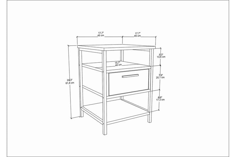 Desgrar Sängbord 45x61,8 cm - Svart - Sängbord & nattduksbord
