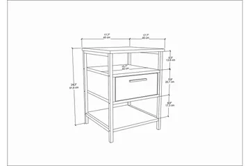 Desgrar Sängbord 45x61,8 cm - Svart - Möbler - Bord & matgrupper - Avlastningsbord - Sängbord & nattduksbord