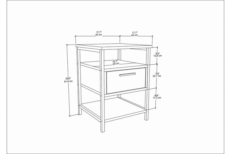 Desgrar Sängbord 45x61,8 cm - Svart - Möbler - Bord & matgrupper - Avlastningsbord - Sängbord & nattduksbord