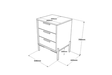 Desgrar Sängbord 54 cm - Brun/Betonggrå/Antracit - Möbler - Bord & matgrupper - Avlastningsbord - Sängbord & nattduksbord