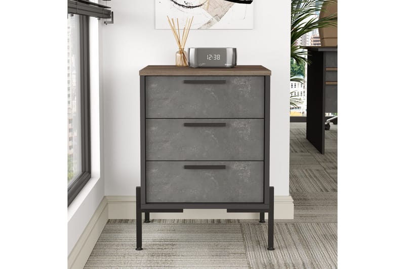 Desgrar Sängbord 54 cm - Brun/Betonggrå/Antracit - Möbler - Bord & matgrupper - Avlastningsbord - Sängbord & nattduksbord
