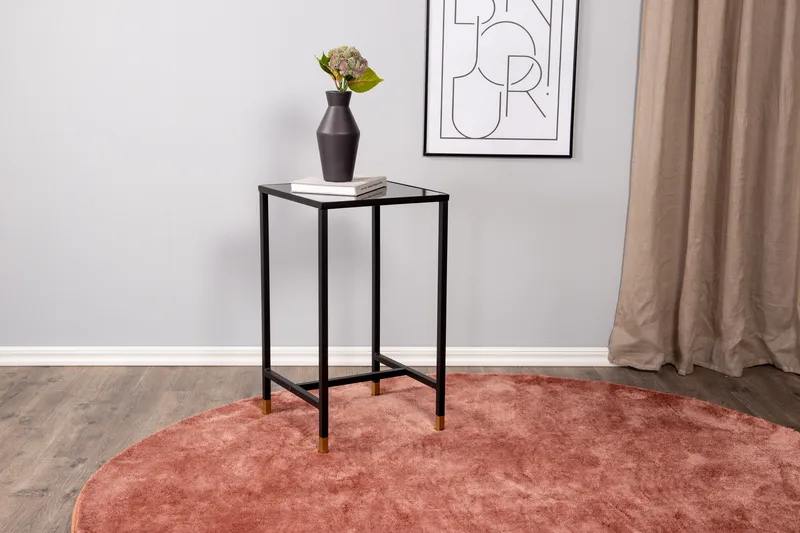 Dipp Sängbord 40 cm Marmormönster - Glas/Svart/Grå - Möbler - Bord & matgrupper - Avlastningsbord - Sängbord & nattduksbord