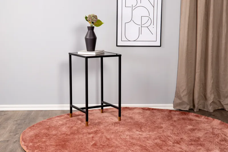 Dipp Sängbord 40 cm Marmormönster - Glas/Svart/Grå - Möbler - Bord & matgrupper - Avlastningsbord - Sängbord & nattduksbord