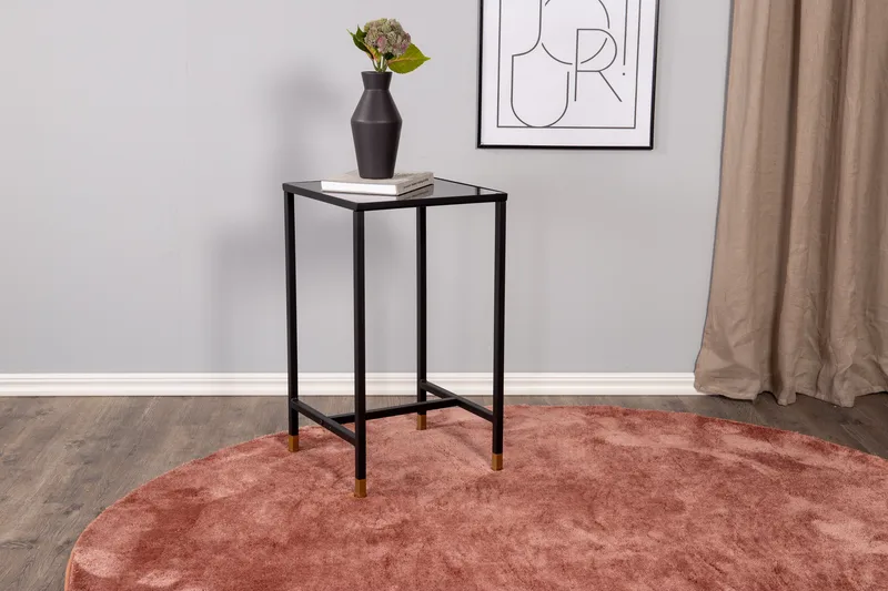 Dipp Sängbord 40 cm Marmormönster - Glas/Svart/Grå - Möbler - Bord & matgrupper - Avlastningsbord - Sängbord & nattduksbord