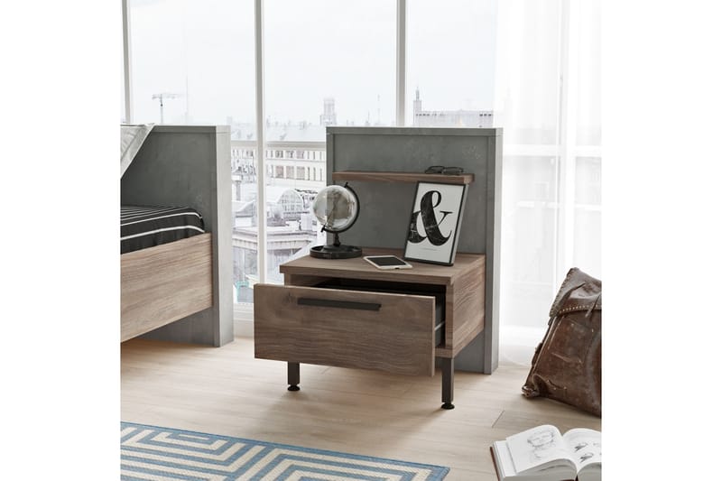 Drimmelen Sängbord 44 cm - Brun/Grå - Möbler - Bord & matgrupper - Avlastningsbord - Sängbord & nattduksbord