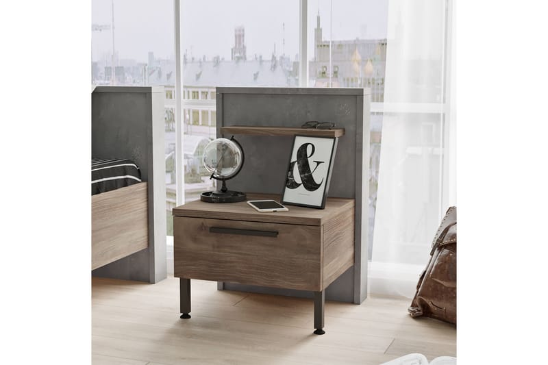 Drimmelen Sängbord 44 cm - Brun/Grå - Möbler - Bord & matgrupper - Avlastningsbord - Sängbord & nattduksbord