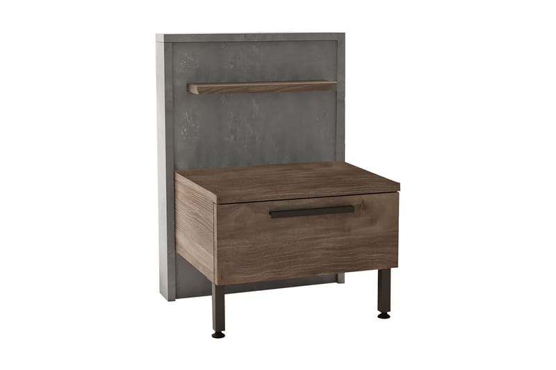 Drimmelen Sängbord 44 cm, Brun/Grå