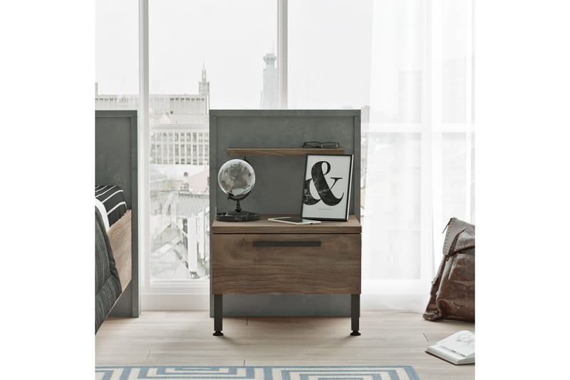 Drimmelen Sängbord 44 cm - Brun/Grå - Möbler - Bord & matgrupper - Avlastningsbord - Sängbord & nattduksbord