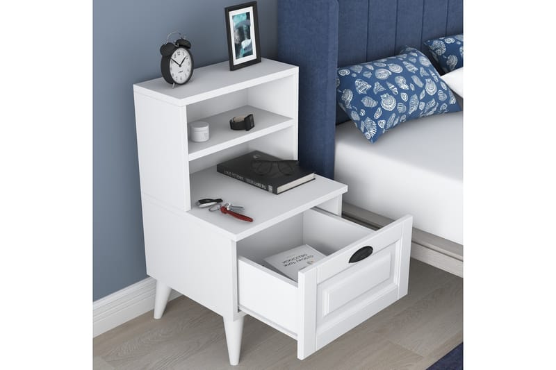 Eladia Sängbord 45 cm - Vit - Möbler - Bord & matgrupper - Avlastningsbord - Sängbord & nattduksbord