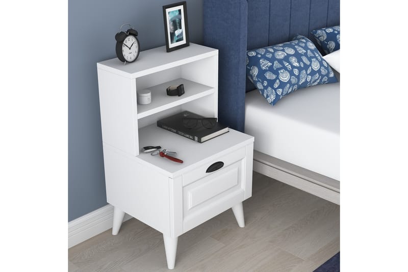 Eladia Sängbord 45 cm - Vit - Möbler - Bord & matgrupper - Avlastningsbord - Sängbord & nattduksbord