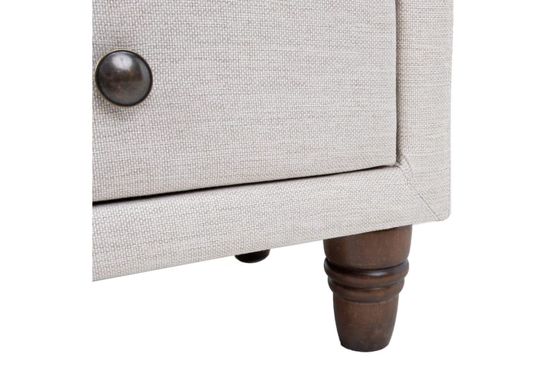 Emilia Sängbord med Förvaring och Lådor i Tyg med Träben - Beige - Möbler - Bord & matgrupper - Avlastningsbord - Sängbord & nattduksbord