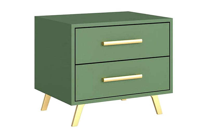 Escaldes Sängbord 54 cm - Matt Grön/Guld - Möbler - Bord & matgrupper - Avlastningsbord - Sängbord & nattduksbord