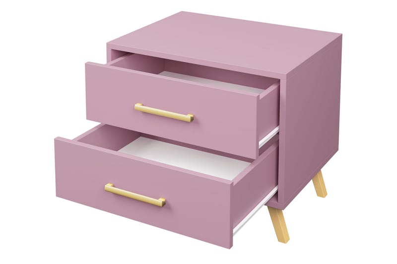Escaldes Sängbord 54 cm - Matt Lila/Guld - Möbler - Bord & matgrupper - Avlastningsbord - Sängbord & nattduksbord