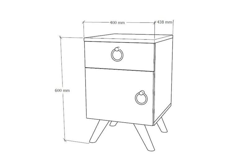 Escoura Sängbord 40x44 cm - Mörkbrun - Möbler - Bord & matgrupper - Avlastningsbord - Sängbord & nattduksbord