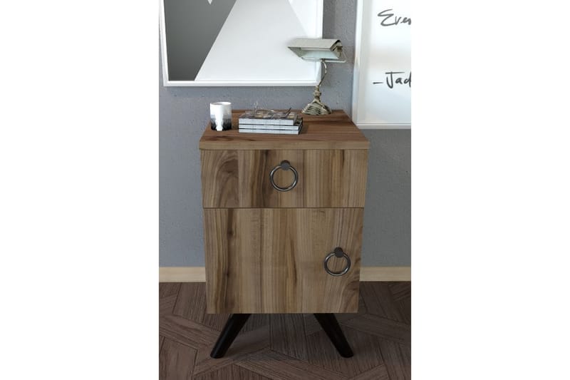 Escoura Sängbord 40x44 cm - Mörkbrun - Möbler - Bord & matgrupper - Avlastningsbord - Sängbord & nattduksbord