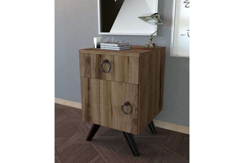 Escoura Sängbord 40x44 cm - Mörkbrun - Möbler - Bord & matgrupper - Avlastningsbord - Sängbord & nattduksbord