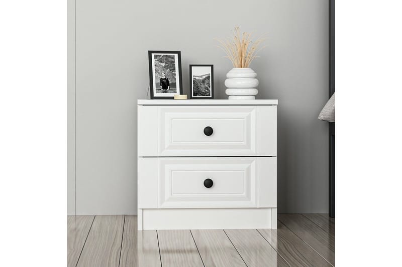 Fruitland Sängbord 54 cm i Trä med Förvaring och Lådor - Vit - Möbler - Bord & matgrupper - Avlastningsbord - Sängbord & nattduksbord
