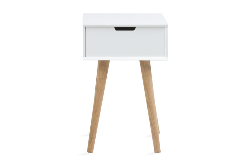 Gillian Sängbord 40 cm med Förvaring Låda - Vit/Ek/Brun - Sängbord & nattduksbord