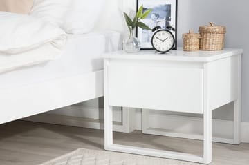 Giulia Rektangulärt Sängbord 50 cm med Förvaring och Lådor i Trä - Vit - Möbler - Bord & matgrupper - Avlastningsbord - Sängbord & nattduksbord