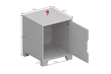 Haltekarr Sängbord med Förvaring 40 cm i Ek - Grå - Möbler - Bord & matgrupper - Avlastningsbord - Sängbord & nattduksbord