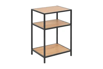 Hasslevik Sängbord 35 cm med Förvaring Hyllor - Natur/Svart - Möbler - Bord & matgrupper - Avlastningsbord - Sängbord & nattduksbord