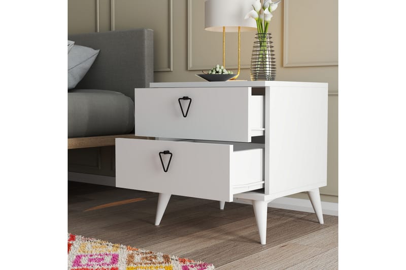 Heibert Sängbord 52 cm - Vit - Möbler - Bord & matgrupper - Avlastningsbord - Sängbord & nattduksbord