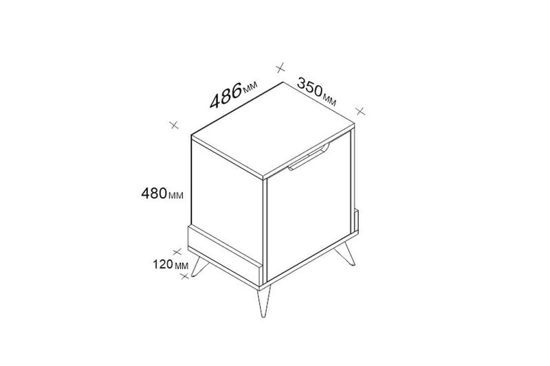 Hejde Sängbord 35 cm med Förvaring Skåp - Vit/Brun - Möbler - Bord & matgrupper - Avlastningsbord - Sängbord & nattduksbord