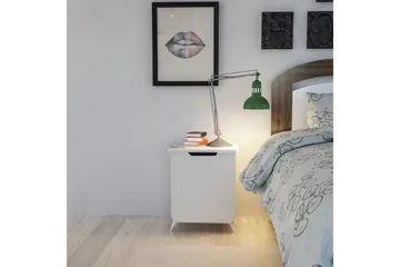 Hejde Sängbord 39 cm med Förvaring Skåp - Vit - Möbler - Bord & matgrupper - Avlastningsbord - Sängbord & nattduksbord