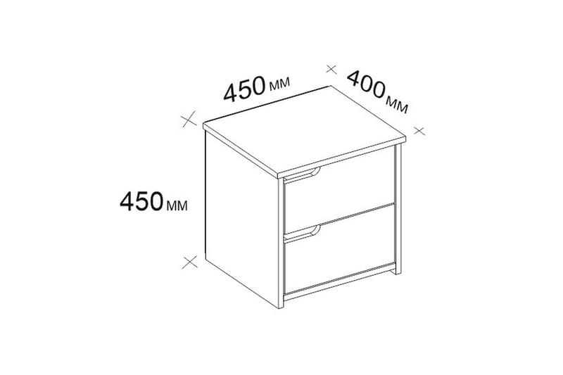Hejde Sängbord 40 cm med Förvaring 2 Lådor - Vit - Möbler - Bord & matgrupper - Avlastningsbord - Sängbord & nattduksbord