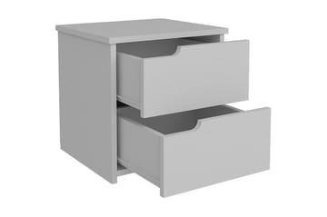 Hejde Sängbord 40 cm med Förvaring 2 Lådor - Vit - Möbler - Bord & matgrupper - Avlastningsbord - Sängbord & nattduksbord