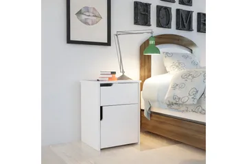 Hejde Sängbord 40 cm med Förvaring 2 Skåp - Vit - Möbler - Bord & matgrupper - Avlastningsbord - Sängbord & nattduksbord