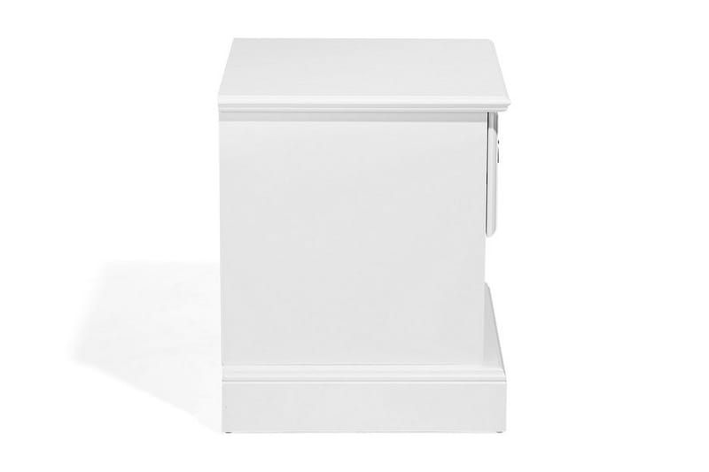 Holak Sängbord 48 cm med Förvaring Låda + Hylla - Vit - Möbler - Bord & matgrupper - Avlastningsbord - Sängbord & nattduksbord