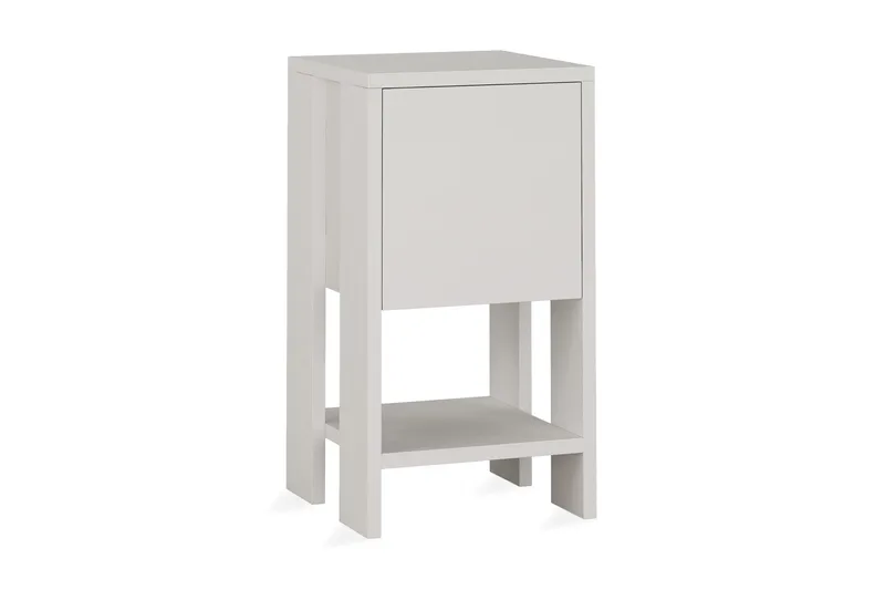 Homitis Sängbord 30 cm med Förvaring Hylla + Lucka, Vit