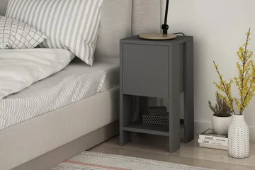 Homitis Sängbord 30 cm med Förvaring Hylla + Lucka - Mörkgrå - Möbler - Bord & matgrupper - Avlastningsbord - Sängbord & nattduksbord