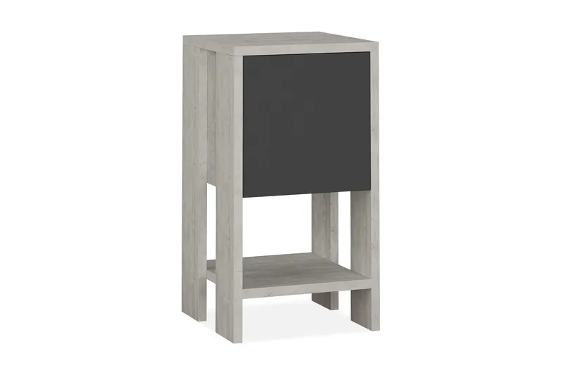 Homitis Sängbord 30 cm med Förvaring Hylla + Lucka - Vit/Trä - Möbler - Bord & matgrupper - Avlastningsbord - Sängbord & nattduksbord