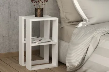 Homitis Sängbord 30 cm med Förvaring Hylla - Vit - Möbler - Bord & matgrupper - Avlastningsbord - Sängbord & nattduksbord
