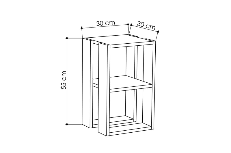 Homitis Sängbord 30 cm med Förvaring Hylla - Vit - Sängbord & nattduksbord