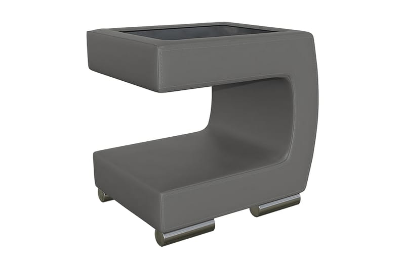 Honstad Sängbord 32 cm Höger - Konstläder/Glas/Mörkgrå/Svart - Möbler - Bord & matgrupper - Avlastningsbord - Sängbord & nattduksbord