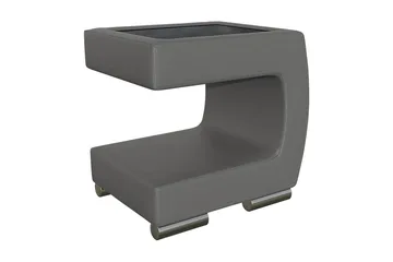 Honstad Sängbord 32 cm Höger - Konstläder/Glas/Mörkgrå/Svart - Möbler - Bord & matgrupper - Avlastningsbord - Sängbord & nattduksbord