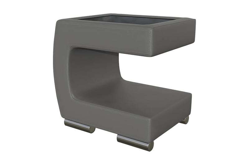 Honstad Sängbord 32 cm Vänster - Konstläder/Glas/Mörkgrå/Svart - Möbler - Bord & matgrupper - Avlastningsbord - Sängbord & nattduksbord
