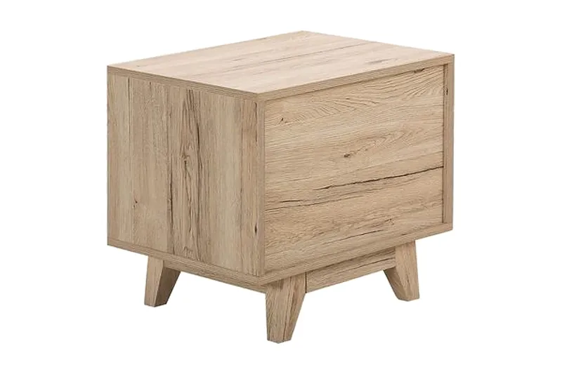 Hultz Sängbord 50 cm med Förvaring Låda + Hylla - Vit - Möbler - Bord & matgrupper - Avlastningsbord - Sängbord & nattduksbord