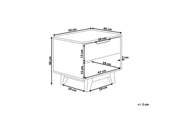 Hultz Sängbord 50 cm med Förvaring Låda + Hylla - Vit - Möbler - Bord & matgrupper - Avlastningsbord - Sängbord & nattduksbord