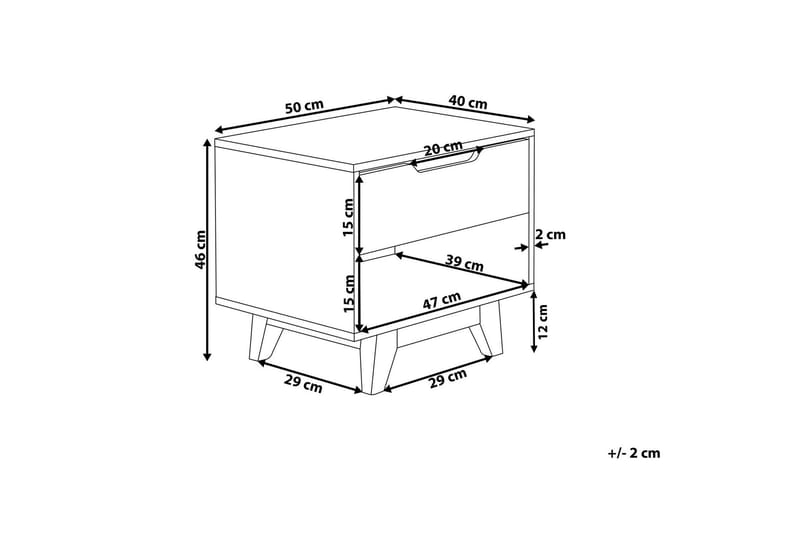 Hultz Soffbord 50 cm - Svart/Ljust Trä - Möbler - Bord & matgrupper - Avlastningsbord - Sängbord & nattduksbord