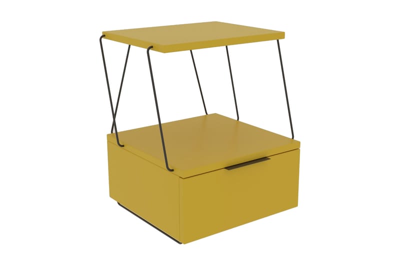 Igazz Sängbord 42x41 cm - Gul - Möbler - Bord & matgrupper - Avlastningsbord - Sängbord & nattduksbord