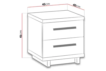 Ingram Sängbord 40 cm med Förvaring 2 Lådor - Ekfärg/Svart - Möbler - Bord & matgrupper - Avlastningsbord - Sängbord & nattduksbord