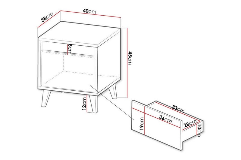 Juniskär Sängbord 40 cm - Antracit - Möbler - Bord & matgrupper - Avlastningsbord - Sängbord & nattduksbord