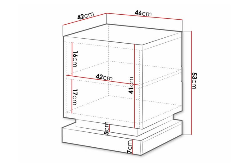 Juniskär Sängbord 46 cm - Vit - Möbler - Bord & matgrupper - Avlastningsbord - Sängbord & nattduksbord