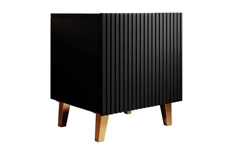 Juniskär Sängbord Fyrkantig Svart|Guld, undefined