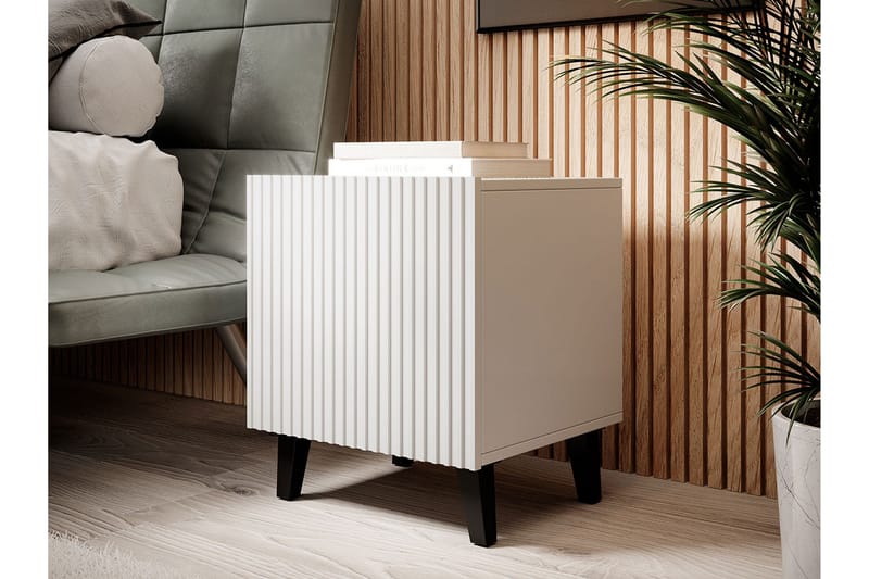 Juniskär Sängbord Fyrkantig Vit|Svart - Möbler - Bord & matgrupper - Avlastningsbord - Sängbord & nattduksbord